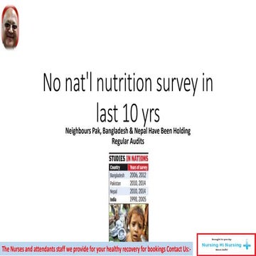 No nat'l nutrition survey in last 10 yrs