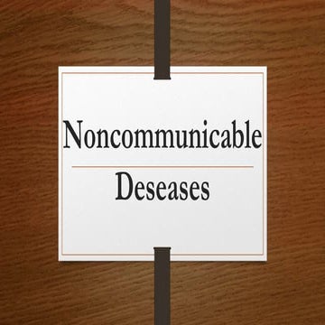 Noncommunicable diseases
