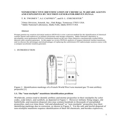 Nondestructive Identification Of Chemical Warfare Agents