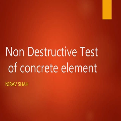 Non destructive test in building construction 