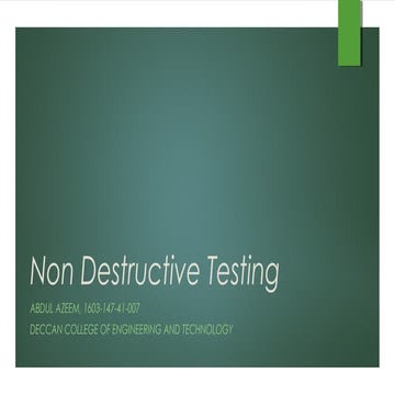 Non destructive testing