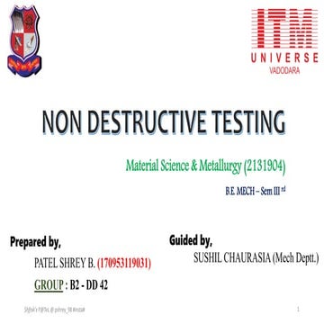 Non destructive testing