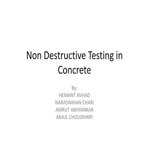 Non destructive testing in concrete