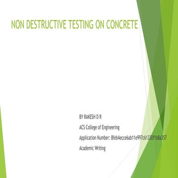 Non destructive testing on concrete  ( ndt )