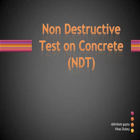 Non destructive test on concrete (ndt)