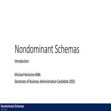 Nondominant Schemas