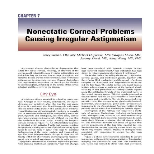 Non ectatic problems causing corneal astigmatism