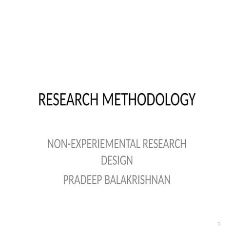 Non experiemental research Basics for research beginners.