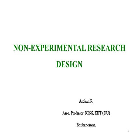 Non-Experimental Research Design
