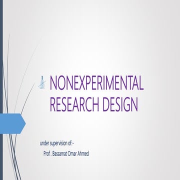 Non expermental research design 