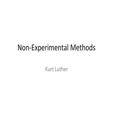 Non-Experimental Methods