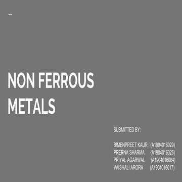 Non ferrous metals