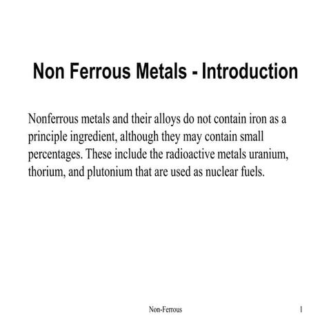 Non ferrous metals  properties