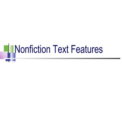 Nonfiction text features