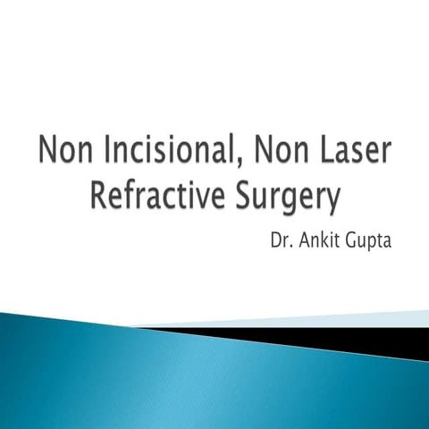Non incisional, non laser refractive surgery