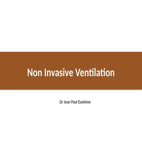 Non Invasive Ventilation in critical care