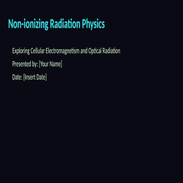 NON IONISING RADIATION of industrial safety | PPTX
