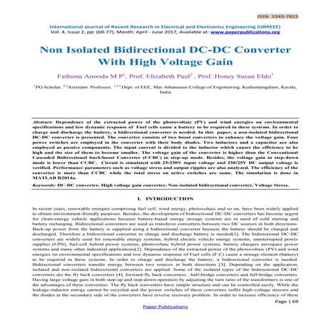 Non Isolated Bidirectional DC-DC Converter with High Voltage Gain
