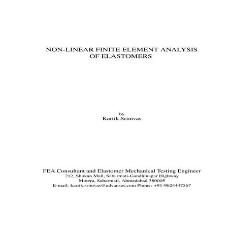 Nonlinear FEA of Elastomers
