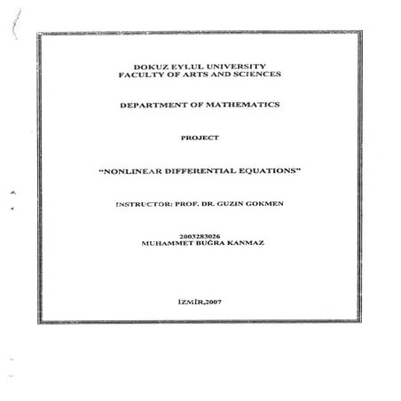 Nonlinear Differential Equations | PDF