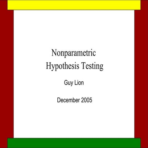 Nonparametric hypothesis testing methods