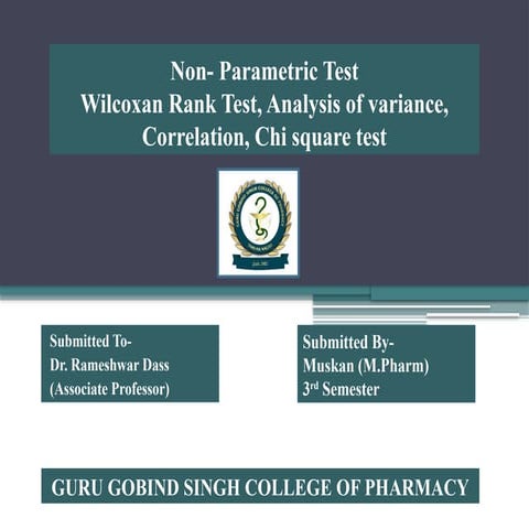 Non parametric test- Muskan (M.Pharm-3rd semester)