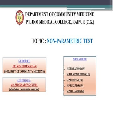 Non parametric tests | PPTX