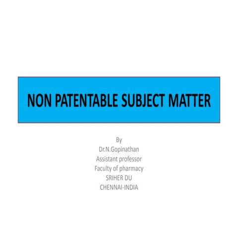 Non patentable matter