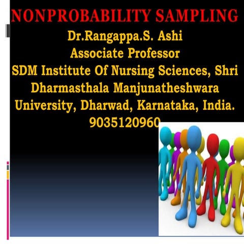 nonprobability sampling Dr.Rangappa.S. Ashi Associate Professor SDM Institute...