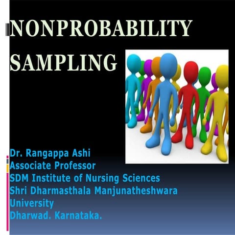 Non Probability samplingDr. Rangappa AshiAssociate ProfessorSDM Institut...