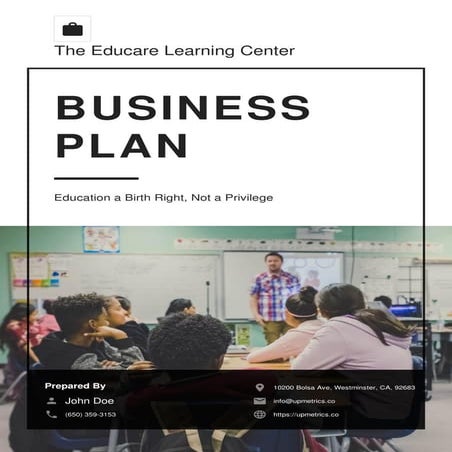 Nonprofit business plan example