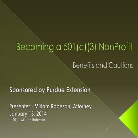 Nonprofit basics 2014