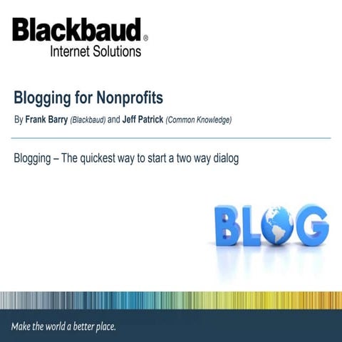 Nonprofit Blogging 101