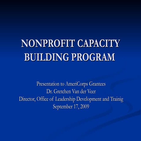 Nonprofit Capacity Building Program Overview And Ppt.