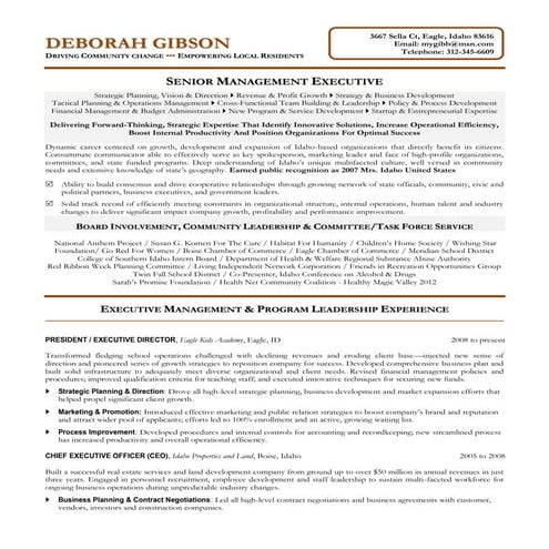 Non-Profit Executive Resume | PDF
