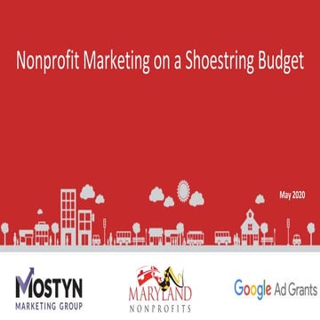 Nonprofit Marketing on a Shoestring Budget - May 2020
