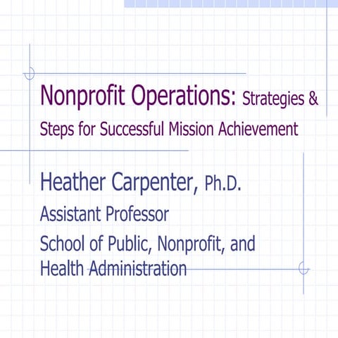 Nonprofit Operations Seminar