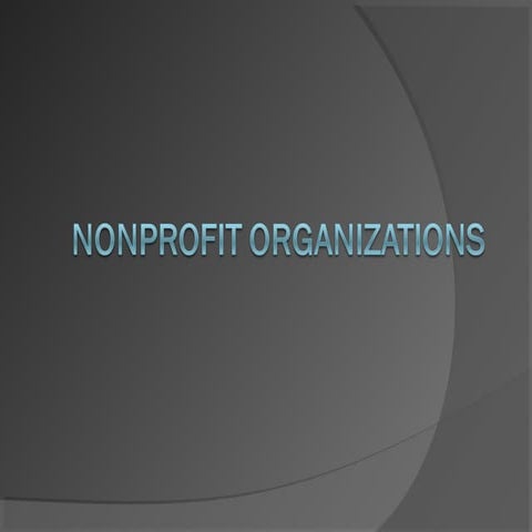 Nonprofit organizations