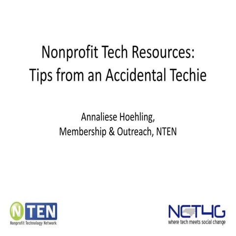 Nonprofit tech resources (from an Accidental Techie)