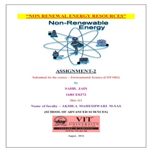 Non renewal energy resources