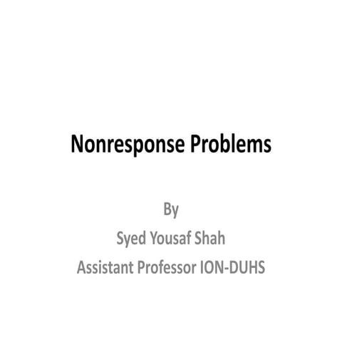 Nonresponse problems