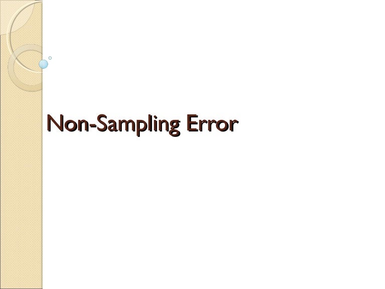 Non sampling error