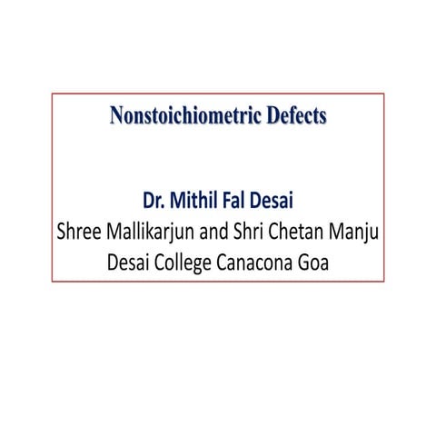 Nonstoichiometric defects
