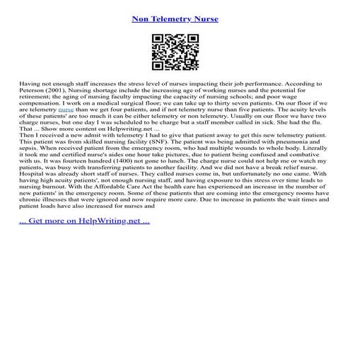 Non Telemetry Nurse