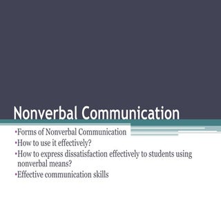 Nonverbal Communication