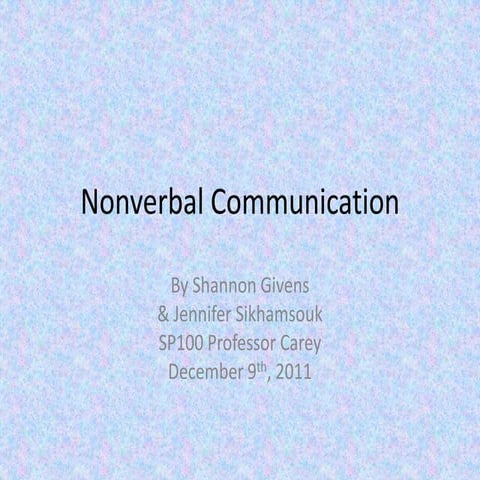 Nonverbal communication