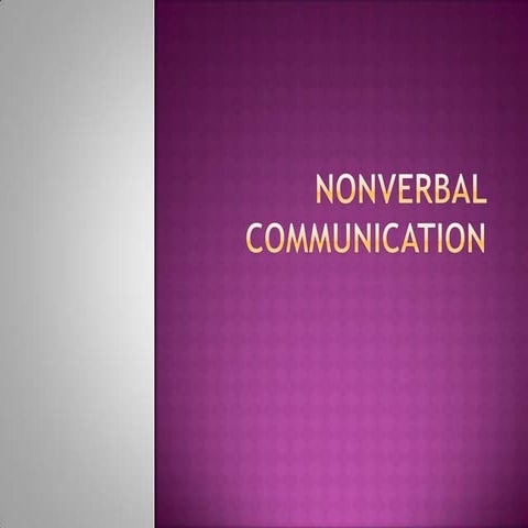 Nonverbal communication