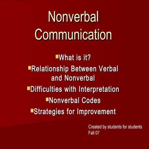 Nonverbal communication
