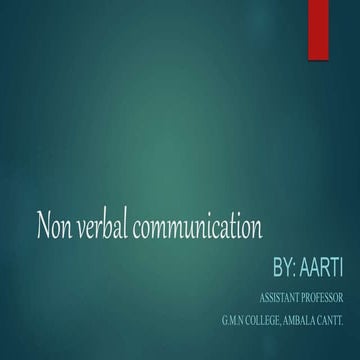Non verbal communication