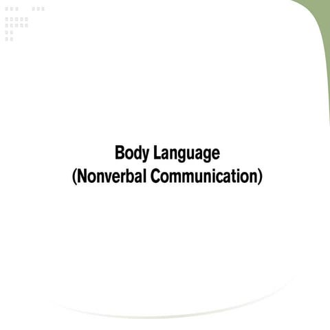 Non-Verbal Communication 